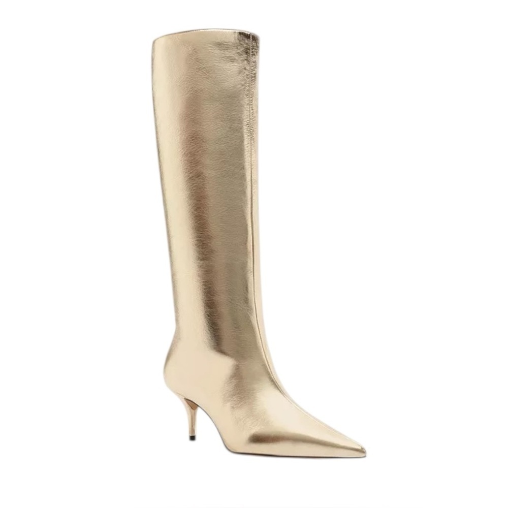 Arezzo Women's Skye Low Stiletto Leather Calf Boots